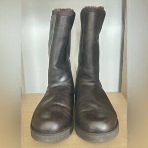 UGG CHOCOLATE BROWN LEATHER MICHELLE BOOT, size 9.5